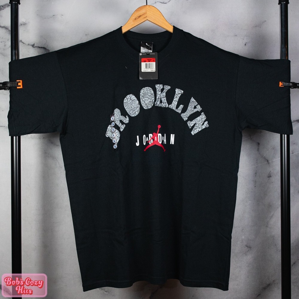 NEW Jordan T Shirt Size L Vintage 2007 Elephant Print Brooklyn Black Grey