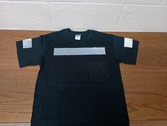 Gildan Ultra Cotton Black T Shirt with Silver Reflective Hi Vis Trim New Small