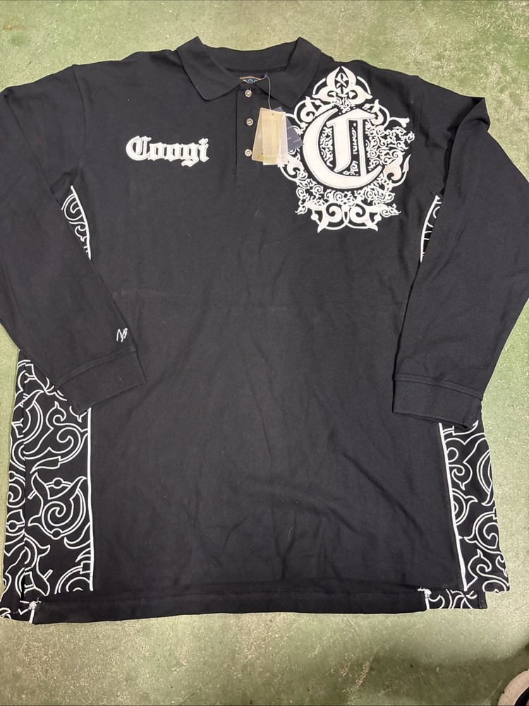 Vintage Coogi Collared Black XXL L/S Polo Shirt
