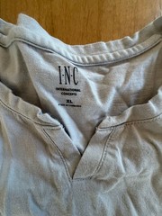 INC Men’s Moto Detail Split-Neck T-Shirt, Zipper Pocket XL