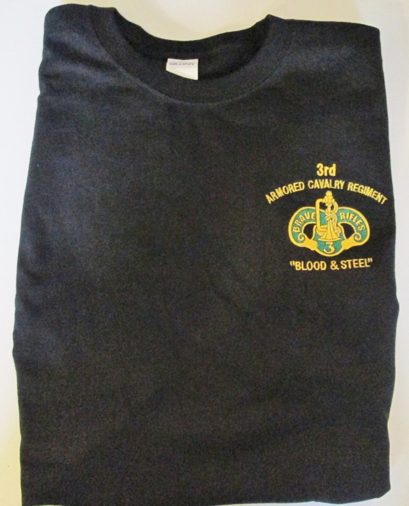 3RD ARMORED CAVALRY REGIMENT “BLOOD & STEEL” EMBROIDERED LEFT CHEST SHIRT