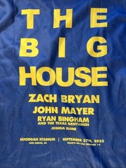 Zach Bryan Large Long Sleeve Shirt The Big House Tour Michigan Stadium Navy Blue