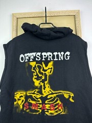 Vintage 90’s Offspring Smash Band Jacket Sleveless Shirt Rare Hooded Size L
