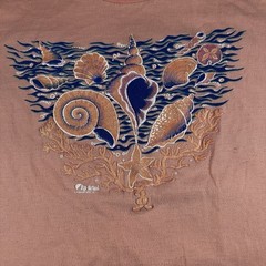 Vintage 90’s Oneita Nature Shells Ocean T-Shirt XL Single Stitch USA Made Pink