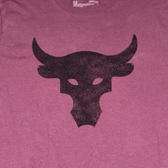Under Armour Project Rock Brahma Bull Men’s Small S Red Maroon Logo Gym T-Shirt