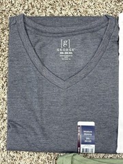New George 3-PACK Men’s V-Neck T-shirt Tee Moisture Wicking Size 50-52 2XL (G5)