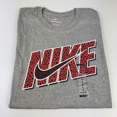 Men’s T-Shirt Nike Athletic Gray Black Red Swoosh Size M-2XL