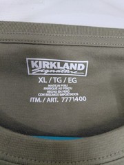 Kirkland Signature Men’s XL Olive Green Pima Cotton Crew Neck T-Shirt NWT