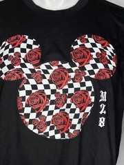 Neff x Disney Mickey Mouse Black M28 Rose T-Shirt Men’s LARGE