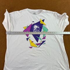 Taco Bell Mens Size 2X White 90s Retro Geometric Graphic Short Sleeve T-Shirt