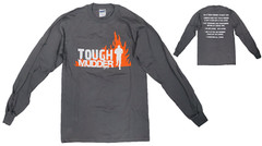 Gildan Ultra Cotton Tough Mudder Challenge Pledge Men Long Sleeve T-Shirt Grey S