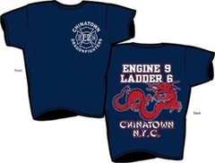 New York City Chinatown Engine 9 Ladder 6 – Dragon Fighters NEW Fire T-Shirt