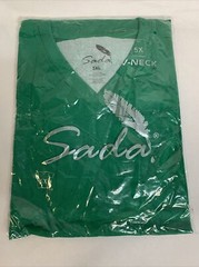 Sada T-Shirt Solid Green Short Sleeve V-Neck 100% Cotton Men’s 5XL