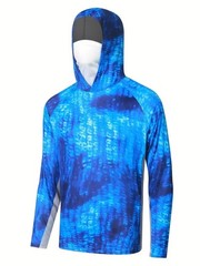 Hoodie Face Mask Long Sleeve T- Shirt 100% Polyester Material for UV Protection