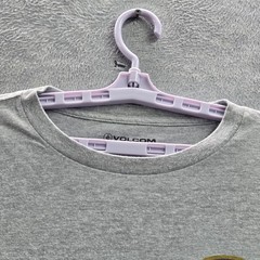 Volcom Men Shirt L/G Gray Feel Free To Party Eagle Beer Logo Short Sleeve