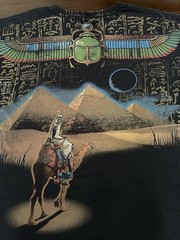Vintage Liquid Blue Shirt Egyptian Skull Pharaoh Graphic Tee Black Mens Size XXL