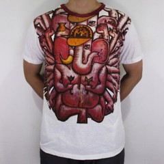 WEED Ganesha Ringer T-Shirt Men Ganesh Ganapati Hindu God Hippie Streetwear WE01