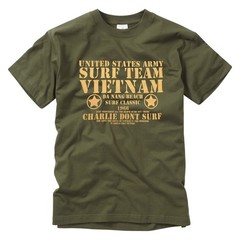 Army Military Style Vietnam War US Charlie Printed T Shirt Combat Short Sleeve