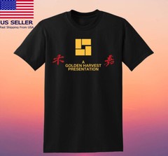 Hong Kong A Golden Harvest Presentation Black T-shirt Size S-5XL