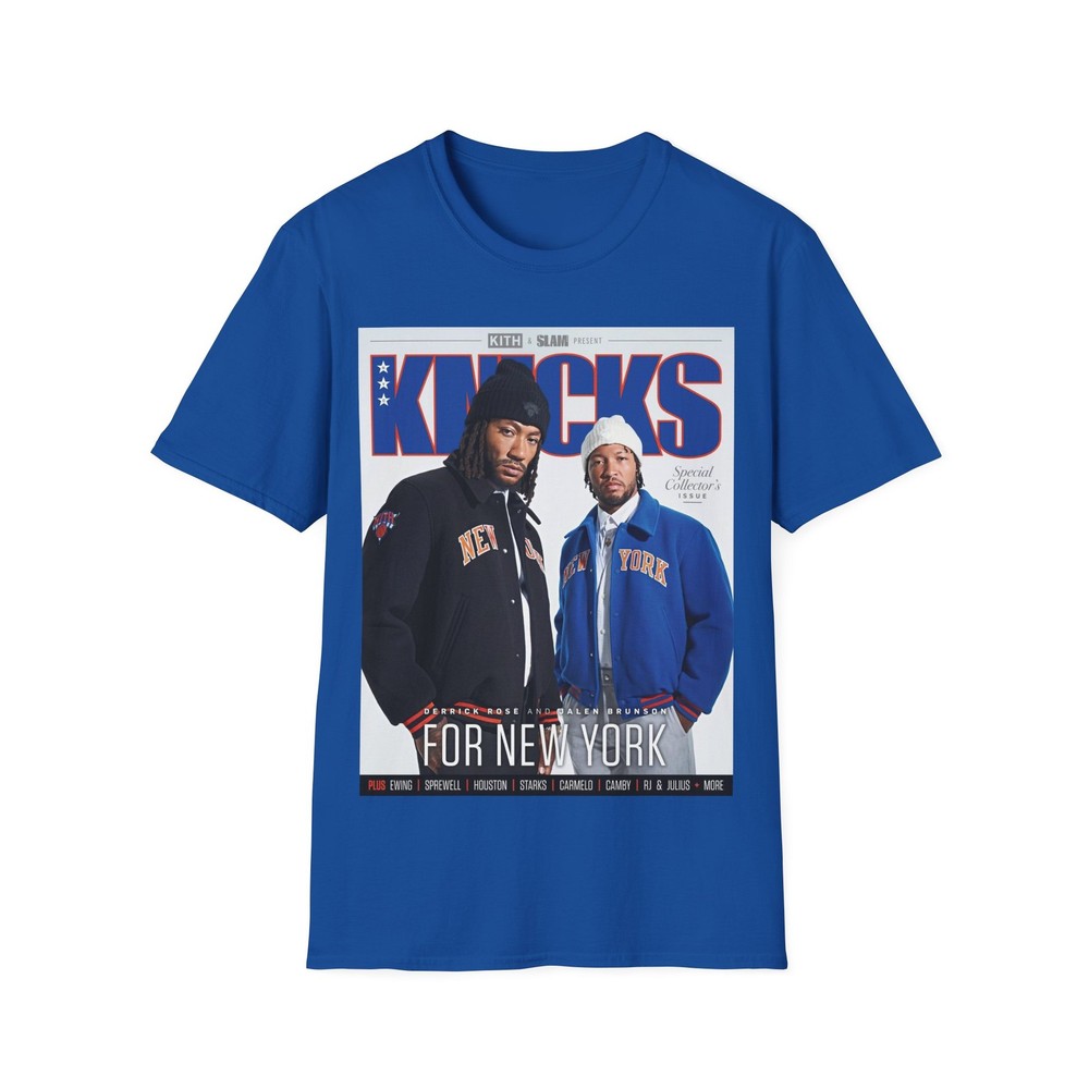 Slam Jalen Brunson Derrick Rose Knicks Graphic T Shirt Vintage Basketball Tee