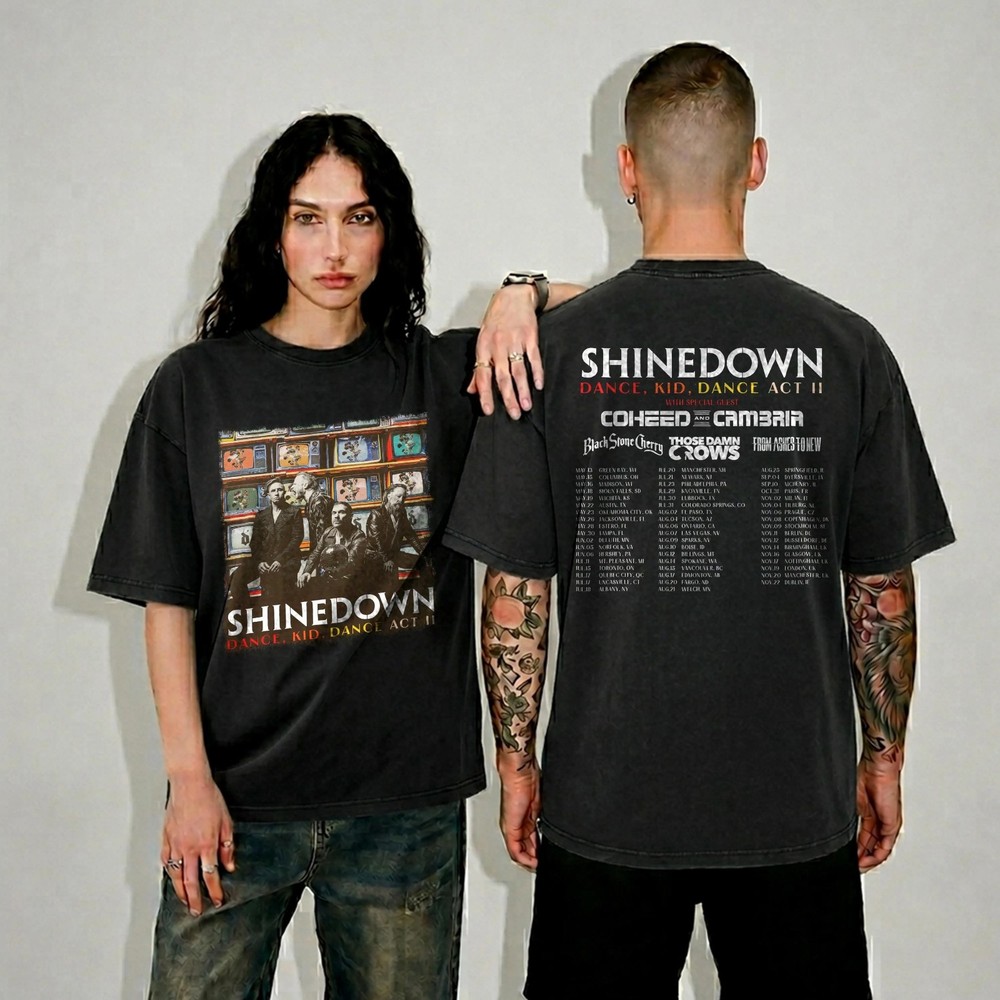 Shinedown Dance Kid Dance Act II Tour Shirt, Rock Band Concert Rperint T-Shirt