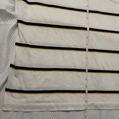 Ralph Lauren Vintage 90’s Mens L Striped Pocket T-Shirt White Navy Yellow Logo