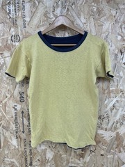 Vintage 50s 60s Wilton Two Tone Double Face Reversible Tshirt Yellow Blue Medium