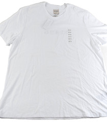 GUESS Men’s T-Shirt New XXL White Embossed Short Sleeve Crew Neck Slim Fit