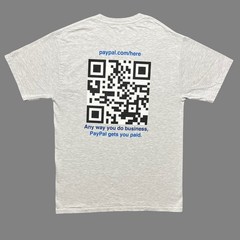 2012 PayPal Here T Shirt Mens Medium M Gray Beefy-T QR Code Corporate Tech Promo