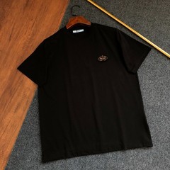 Prada 2026 new three-dimensional embroidered logo round neck short T