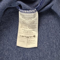 Carhartt Shirt Mens 2XL Blue K231 Long Sleeve Logo Original Fit Workwear Tee