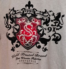 Y2K South Pole Royal Crest Gray Graphic Shirt Size L 1991 Collection – VGC!