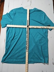 Croft & Barrow Men’s Henley Shirt Easy Care Teal Green Short Sleeve Size Large