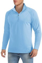 UPF50+ Mens 1/4 Zip UV Shirts Sun Protection Outdoor Fishing Performance T-Shirt