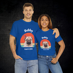 Customise Your Pet Photo Unisex T-shirt – Retro Vintage Style