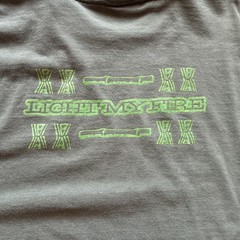 Nautica vtg t shirt green torch light my fire Hawaii style graphic