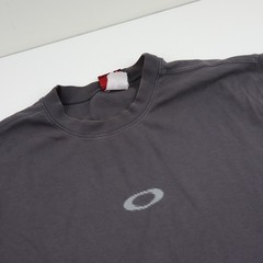 Vintage Oakley Software T-shirt Mens Size XL Gray Yellow 90s Center Logo Y2K Tee