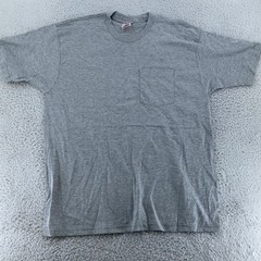 Vtg BVD Shirt Mens L/XL Gray Pocket Crewneck Classic Tee T-Shirt Soft Blend