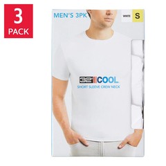 32 Degrees Cool Men’s T-Shirt 3 Pack Quick Dry Stretch Crew Neck New Black White