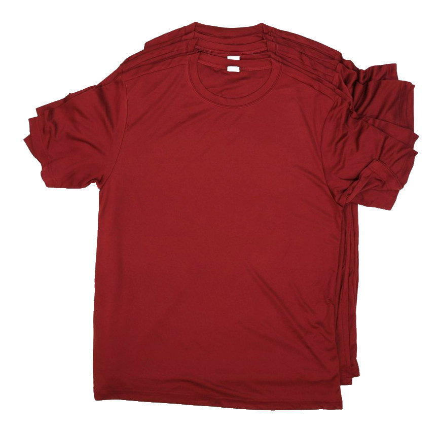 Sport-Tek Mens Medium Blank Maroon Moisture Wicking Plain T-Shirts Lot of 6