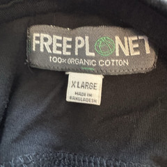 Free Planet Black Pocket T Shirt Men’s XL Organic Cotton Short Sleeve Casual