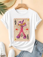 Funny Cartoon Rabbit Jax Shirt, Jester Playing Card Graphic Tee