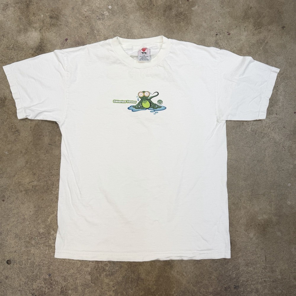 Vintage TYR Chlorine Tester Shirt Size Large Swimming Lizard 2000s 90s