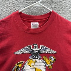 Vintage Hanes Shirt Adult Large Red Single Stitch United States Marines 90s