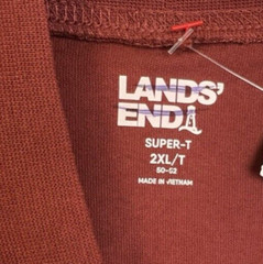 Land’s End Super T Men’s 2XL Burgundy Long Length Outdoors Casual Work Layering