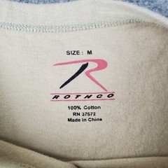 Rothco Shirt Men Medium Beige Crew Neck Long Sleeve Stretch Pullover 100% Cotton