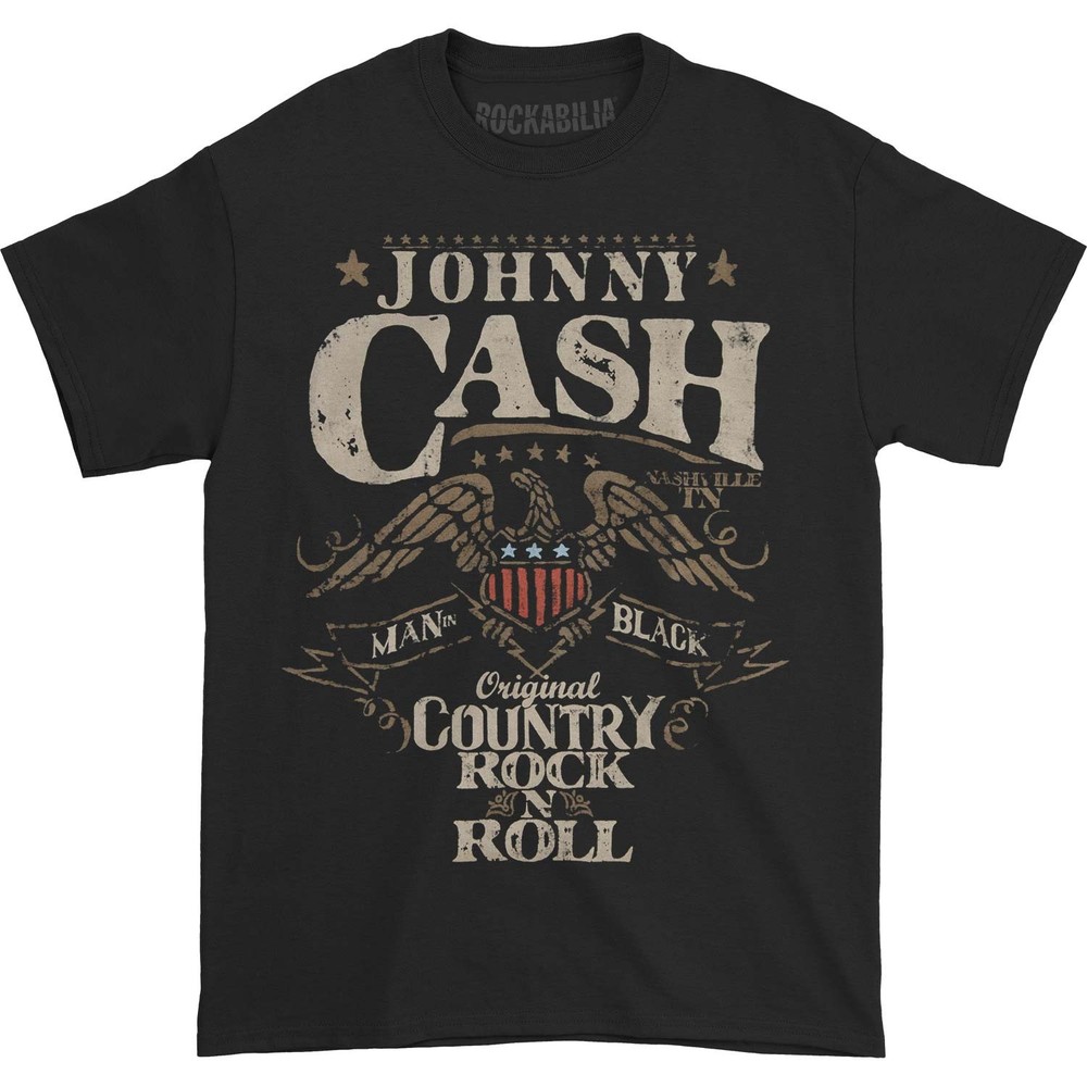 Men’s Johnny Cash Country Rock’n Roll T-shirt Medium Black