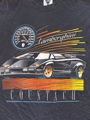 Vintage Lamborghini Countach SSI USA T Shirt Black Large Sports Car 90s Rare