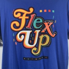NEW Outrank FLEX UP Men’s XL Cotton Short Sleeve Graphic T-Shirt, Blue