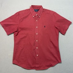 Polo Ralph Lauren Blake Red Button Up Shirt Vintage Short Sleeve Large